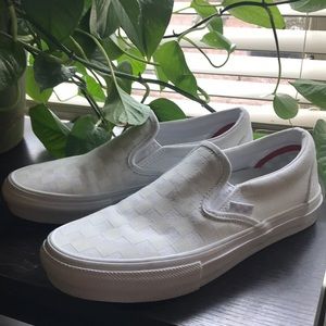 Vans white pop Cush slip on sneakers men’s size 6